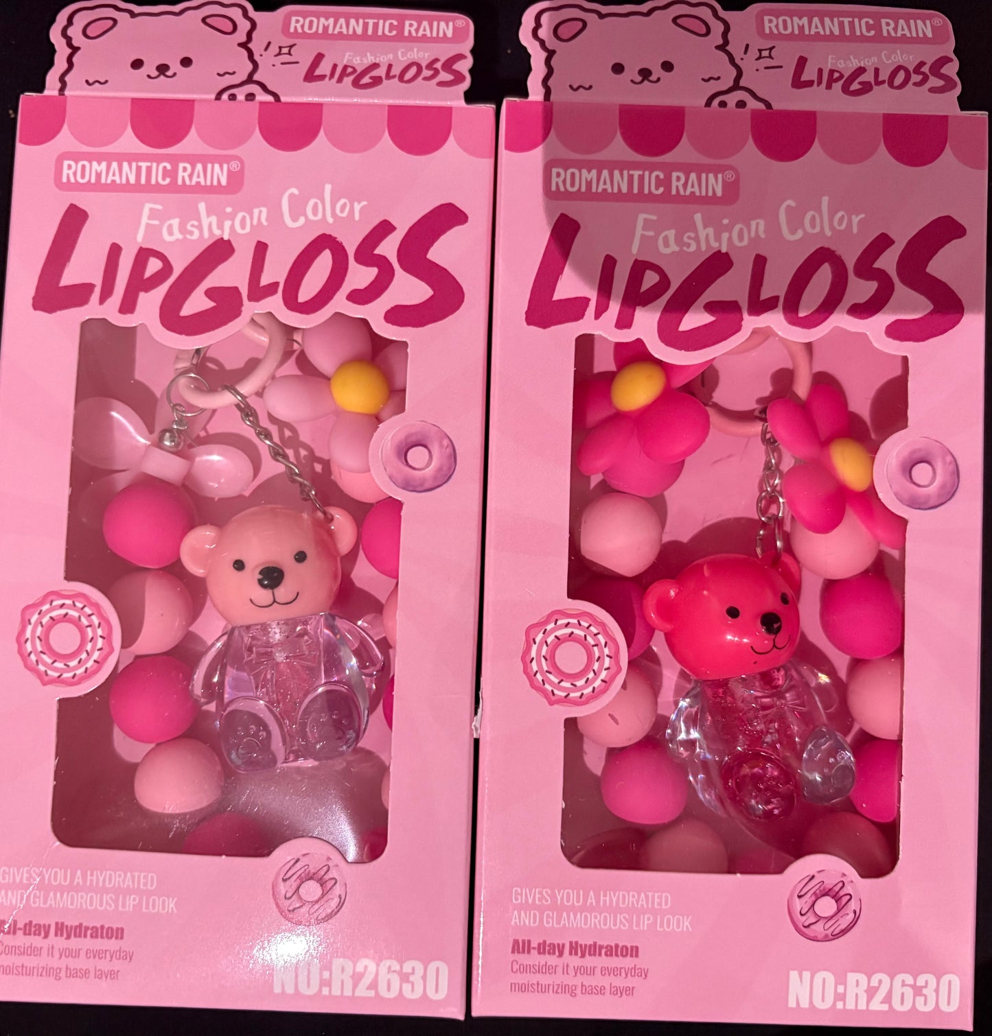 Bear lipgloss keychain
